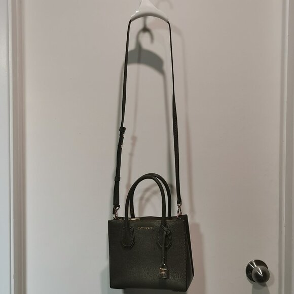 Olive/Gold Pebbled Leather Satchel/Crossbody EUC # 250 - Picture 3 of 14